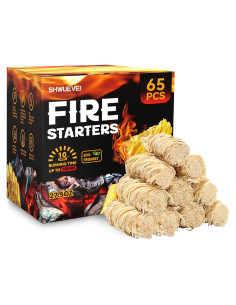 Encendedores Naturales Shwuevei 65 Piezas - Fuego Seguro para BBQ y Chimenea