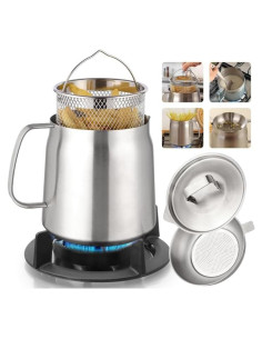 Olla Freidora Multifuncional LittleChef 2L Acero Inoxidable