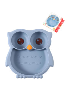 Plato de Succión PandaEar para Niños - Silicona Irrompible Azul