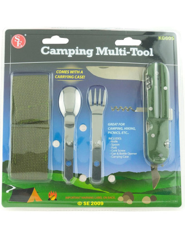 Herramienta Multiuso 6-en-1 SE KG605 para Camping Verde