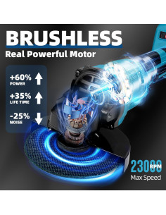 Amoladora Angular Inalámbrica Housiwill 125mm 800W 11000RPM 2