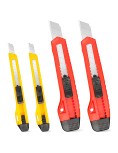 Cortador de Caja Retráctil ORIENTOOLS 4-Pack, Rojo y Amarillo