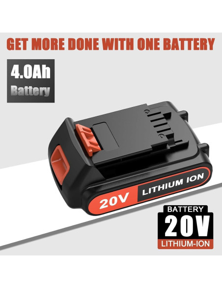 4 Baterías de Litio 20V 4.0Ah Black and Decker Reemplazo