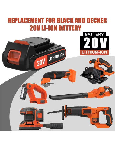 4 Baterías de Litio 20V 4.0Ah Black and Decker Reemplazo