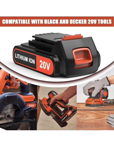4 Baterías de Litio 20V 4.0Ah Black and Decker Reemplazo