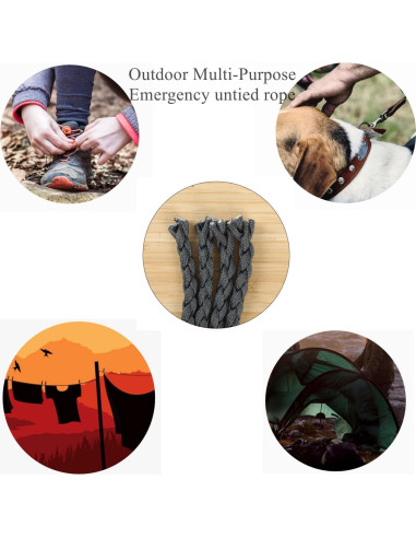 Llavero táctico militar CHENXIKK paracord 50 cm gris