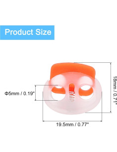 Cierres de Cuerda de Plástico uxcell 20 Pcs Doble Agujero 2