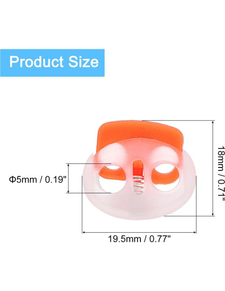 Cierres de Cuerda de Plástico uxcell 20 Pcs Doble Agujero