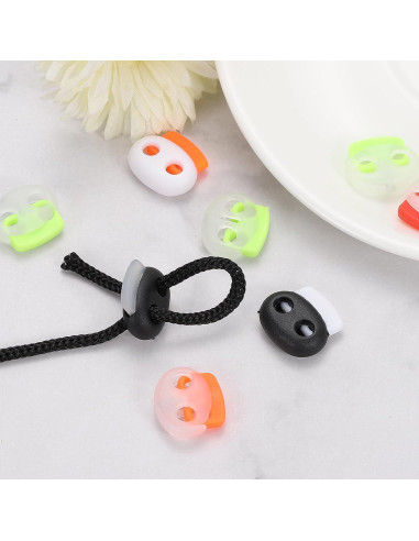 Cierres de Cuerda de Plástico uxcell 20 Pcs Doble Agujero