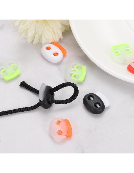 Cierres de Cuerda de Plástico uxcell 20 Pcs Doble Agujero