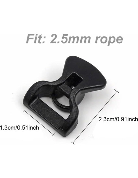 30 Hebillas de Cuerda Ajustadoras SquEqu para Camping 2.3cm