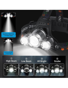 Linterna Frontal LED Recargable WalkThree - Impermeable 90 2