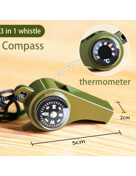 Silbatos de Supervivencia 3-en-1 Little Syohe - 2 Piezas Silbatos de Supervivencia 3-en-1 Little Syohe - 2 Piezas