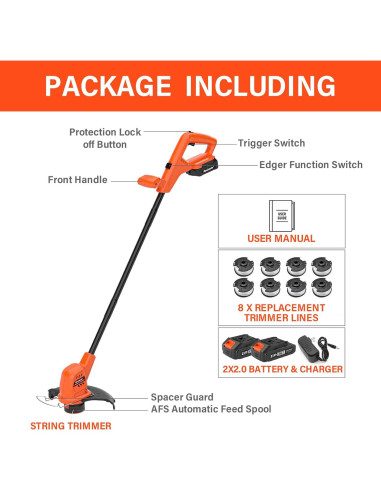 Desmalezadora Inalámbrica MAXLANDER 10" 20V 2.0Ah Ligera