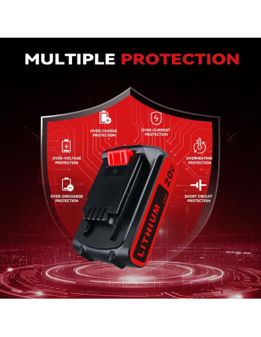 2 Baterías de Litio 20V 3.8Ah Black & Decker Reemplazo
