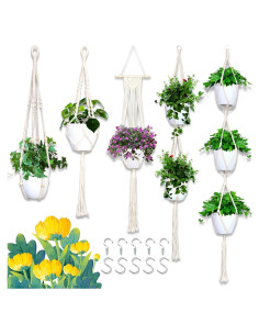 Colgador de Plantas de Macramé IGaiety 5 Pcs Algodón 5.4 kg