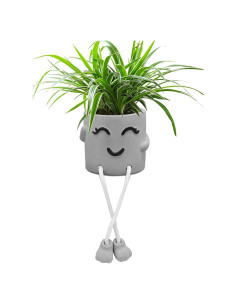 Maceta de Cemento Uguisu con Carita Sonriente 10 cm