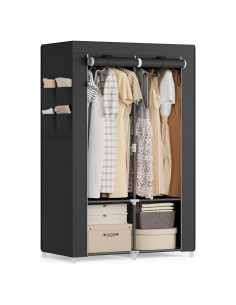 Armario Portátil SONGMICS 2 Niveles Negro Tinta 86x45x167 cm