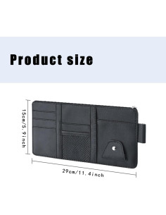 Organizador de Visera de Coche UlifeBetter Negro 30x15 cm 2