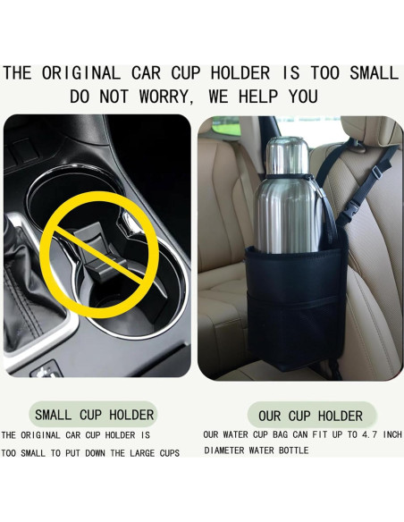 Soporte de Vaso para Auto Yicheyiyou Negro Universal 14x11.9cm