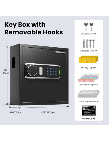 Caja de Llaves Electrónica KornerBatl 64 Llaves Montada en Pared