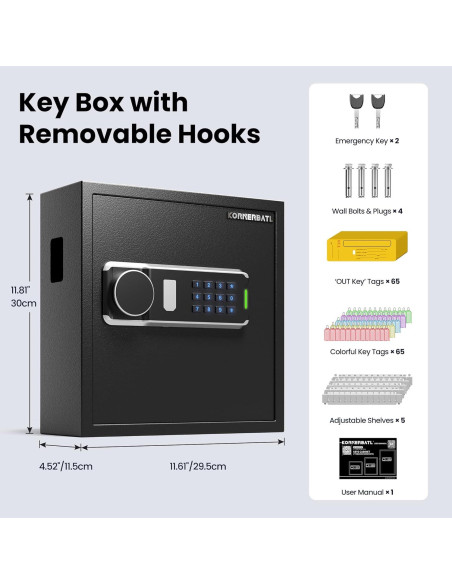 Caja de Llaves Electrónica KornerBatl 64 Llaves Montada en Pared