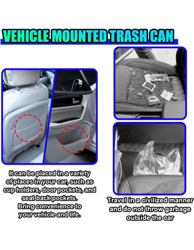 Bote de Basura para Auto UHANBUT Resistente al Agua 19.3 cm