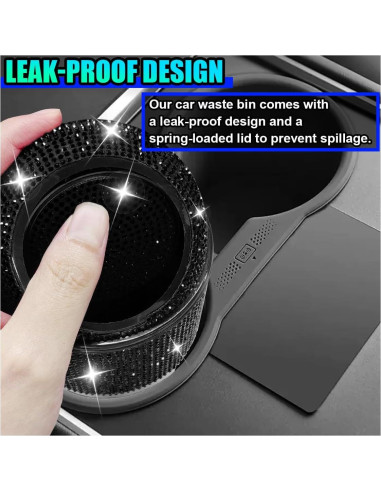 Bote de Basura para Auto UHANBUT Resistente al Agua 19.3 cm