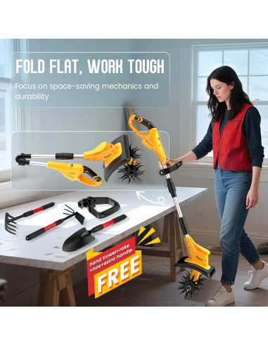 Cultivador Inalámbrico DEJUNPIOOL 500W 23.1cm Amarillo Negro