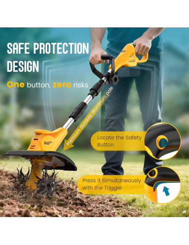 Cultivador Inalámbrico DEJUNPIOOL 500W 23.1cm Amarillo Negro