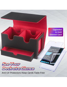 Caja de Deck de Comandante PUKYO para 320+ Cartas - Negro y Rojo 2