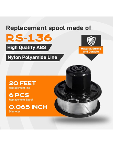 Carrete de Cortacésped Kousika RS-136 Compatible Black & Decker