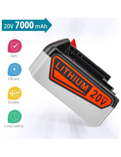 Batería de Reemplazo 20V 7.0Ah Black & Decker LBXR20 con Cargador 2