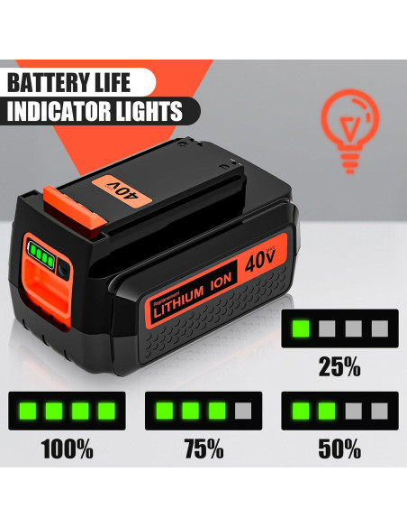 Batería Litio 40V 3600mAh Reemplazo Black & Decker LBX2040