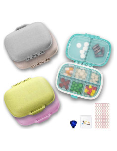 Organizador de Pastillas de Viaje CLRZOL 8 Compartimentos