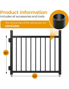 Puerta de Aluminio Ajustable Solviro 91.4x114.3 cm Negra 2