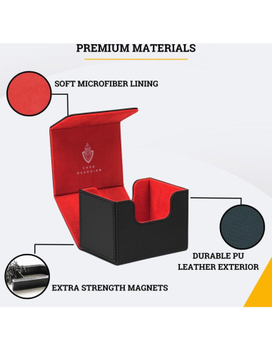 Caja de Barajas Premium Guardian de Cartas Negra para 120 Cartas