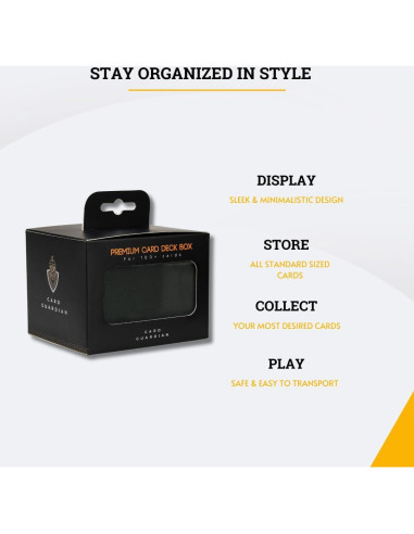 Caja de Barajas Premium Guardian de Cartas Negra para 120 Cartas