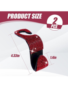 Ganchos para Reposacabezas de Coche Deemars - Paquete de 2 - Rojo 2