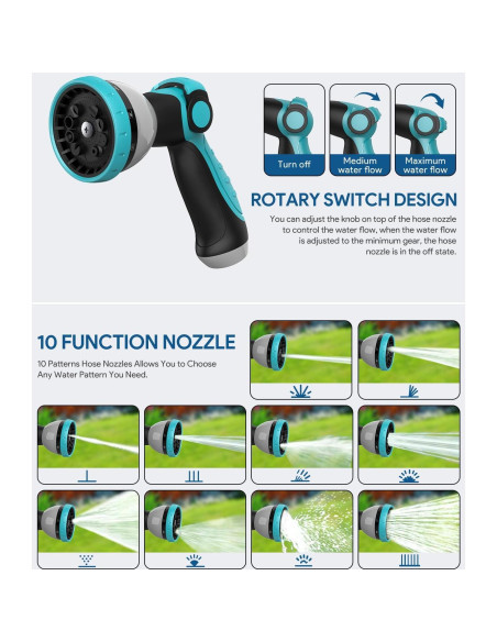 Carrete de Manguera de Jardín Retráctil ENEACRO 30.48m