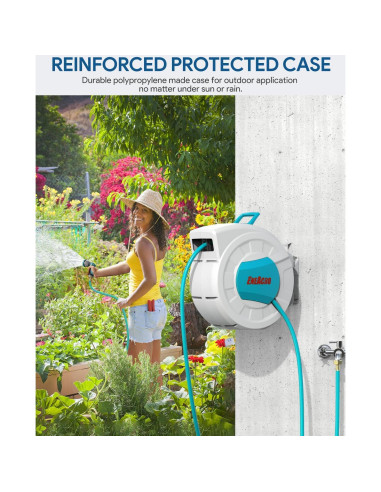 Carrete de Manguera de Jardín Retráctil ENEACRO 30.48m