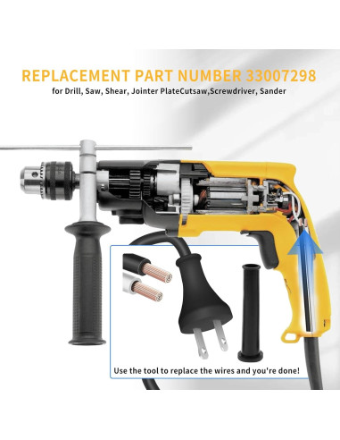 Cable de Alimentación 3.05m 18 Ga para DeWalt DW100 DW101