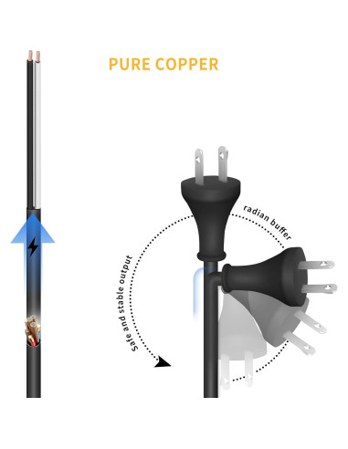 Cable de Alimentación 3.05m 18 Ga para DeWalt DW100 DW101