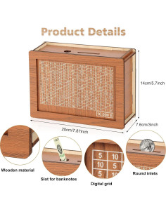 Caja de Ahorros de Madera DreamCatching 10000 USD 2