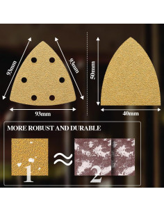 196 Piezas Lijas Triángulo y Dedo Aozzy para Herramienta Oscilante 2