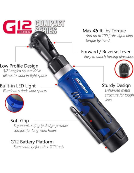 Juego de Herramientas Eléctricas ACDelco ARW1209-K14 12V 3/8"