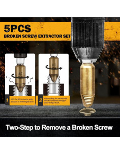 Juego de Extractores de Tornillos Dañados PRYZALO 5 Piezas HSS 2