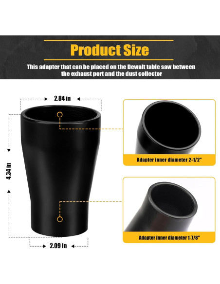 Adaptador de Vacío Dewalt DWE7491RS 6.35 cm a 4.76 cm