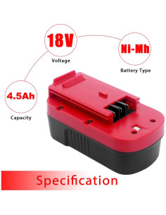 Batería Recargable 18V 4500mAh HPB18 Rojo - Black & Decker 2