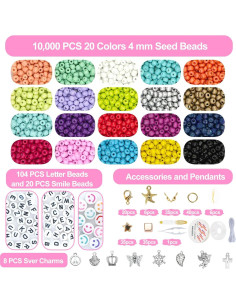 Kit de Cuentas de Vidrio LZOUOWO 16300pcs para Pulseras DIY 2